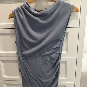 Elegant Draped Sleeveless Top in Light Blue